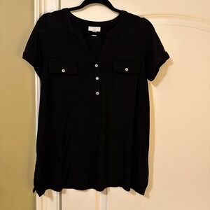 J. Jill Classic Black Short Sleeve Top